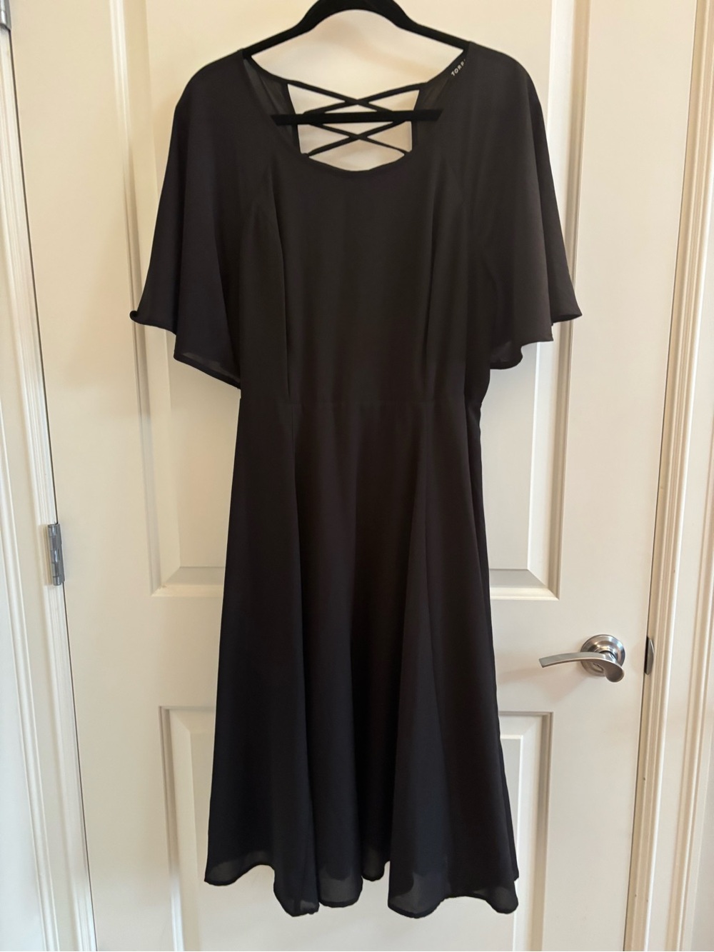 torrid Black Midi Dress with Crisscross Back